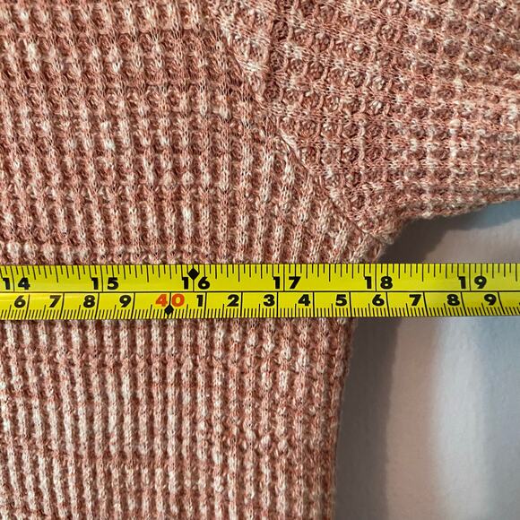 Anthropologie Pink Waffle Knit Flowy Sweater Boho Cowlneck Women's size Small - Picture 6 of 9